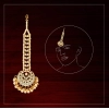 Dropship Women's Gold Color Imitation Pearl &amp; Kundan Maang Tikka 