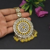 Dropship Women's Yellow Color Mirror Work Maang Tikka 