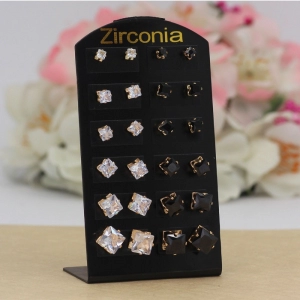 Generic Women's White & Black Color Stud Earrings Combo Of 12 Pairs 