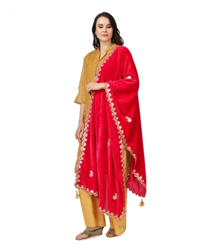 Women's Velvet Gotta Patti Dupatta (Pink, Length: 2.25 to 2.50 Mtr) Women's Velvet Gotta Patti Dupatta (Pink, Length: 2.25 to 2.50 Mtr)