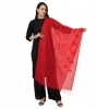 Women's Cotton Embroidered Dupatta (Red, Length: 2.25 to 2.50 Mtr)