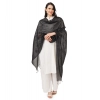 Women's Cotton Embroidered Dupatta (Black, Length: 2.25 to 2.50 Mtr)