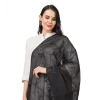 Women's Cotton Embroidered Dupatta (Black, Length: 2.25 to 2.50 Mtr)