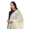 Women's Cotton Embroidered Dupatta (Off-White, Length: 2.25 to 2.50 Mtr)