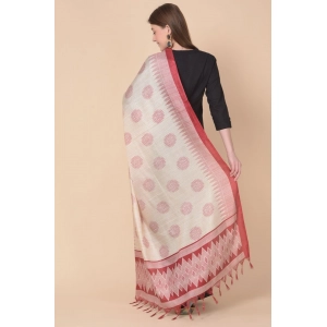 Generic Women's Art Silk Printed Dupatta (Maroon, Length: 2.25 to 2.50 Mtr)