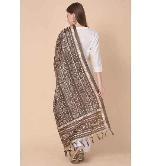 Women's Art Silk Printed Dupatta (Brown, Length: 2.25 to 2.50 Mtr) Women's Art Silk Printed Dupatta (Brown, Length: 2.25 to 2.50 Mtr)