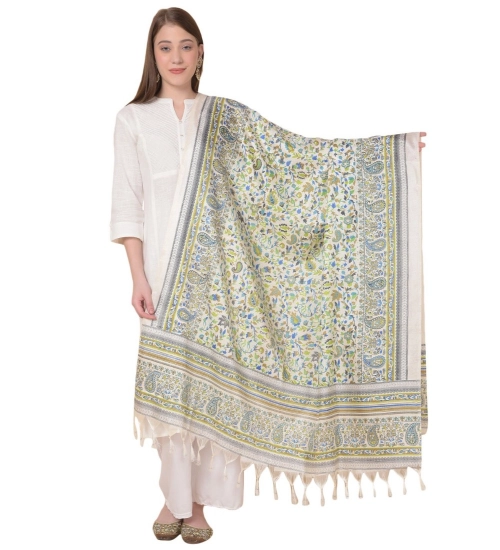 Women's Art Silk Printed Dupatta (Grey, Length: 2.25 to 2.50 Mtr)