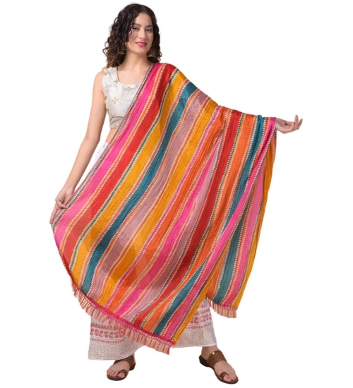 Women's Chanderi Printed Dupatta (Multicolor, Length: 2.25 to 2.50 Mtr)