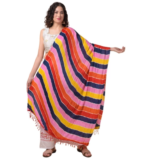 Women's Chanderi Printed Dupatta (Multicolor, Length: 2.25 to 2.50 Mtr)