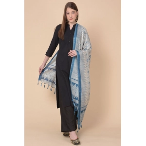 Generic Women's Art Silk Printed Dupatta (Turquoise, Length: 2.25 to 2.50 Mtr)