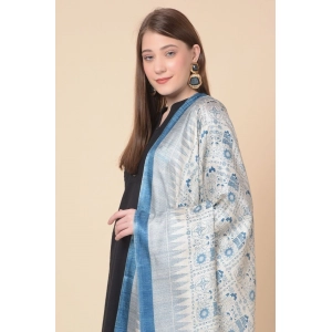Generic Women's Art Silk Printed Dupatta (Turquoise, Length: 2.25 to 2.50 Mtr)