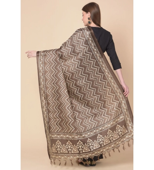 Women's Art Silk Printed Dupatta (Brown, Length: 2.25 to 2.50 Mtr) Women's Art Silk Printed Dupatta (Brown, Length: 2.25 to 2.50 Mtr)