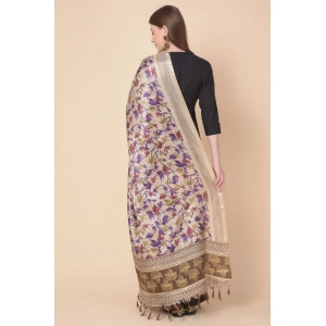 Generic Women's Art Silk Printed Dupatta (Gold, Length: 2.25 to 2.50 Mtr)