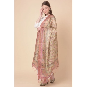 Generic Women's Art Silk Printed Dupatta (Pink, Length: 2.25 to 2.50 Mtr)