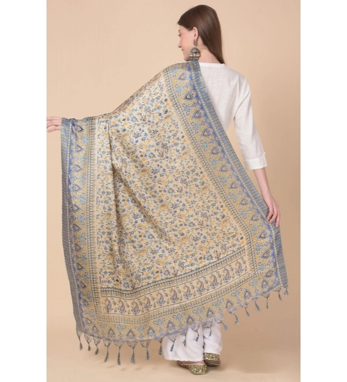 Women's Art Silk Printed Dupatta (Grey, Length: 2.25 to 2.50 Mtr)