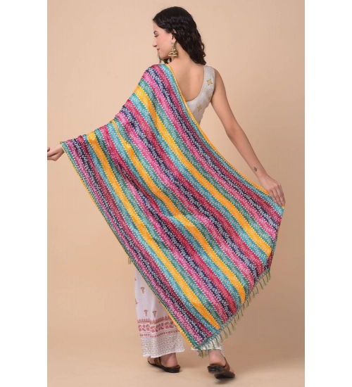 Women's Chanderi Printed Dupatta (Multicolor, Length: 2.25 to 2.50 Mtr)