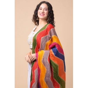 Generic Women's Chanderi Printed Dupatta (Multicolor, Length: 2.25 to 2.50 Mtr)
