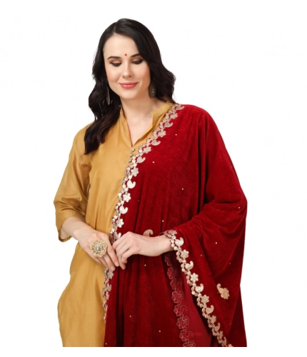 Women's Velvet Gotta Patti Dupatta (Maroon, Length: 2.25 to 2.50 Mtr) Women's Velvet Gotta Patti Dupatta (Maroon, Length: 2.25 to 2.50 Mtr)