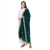 Women's Velvet Gotta Patti Dupatta (Dark Green, Length: 2.25 to 2.50 Mtr)