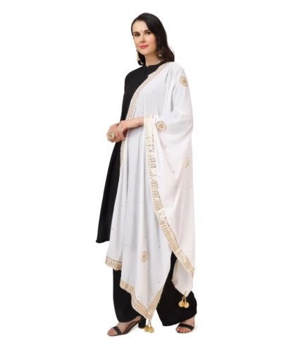 Women's Velvet Gotta Patti Dupatta (White, Length: 2.25 to 2.50 Mtr) Women's Velvet Gotta Patti Dupatta (White, Length: 2.25 to 2.50 Mtr)