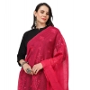 Women's Cotton Embroidered Dupatta (Maroon, Length: 2.25 to 2.50 Mtr)