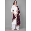Women's Velvet Gotta Patti Dupatta (Wine, Length: 2.25 to 2.50 Mtr) Women's Velvet Gotta Patti Dupatta (Wine, Length: 2.25 to 2.50 Mtr)
