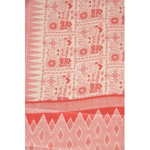 Generic Women's Art Silk Printed Dupatta (Orange, Length: 2.25 to 2.50 Mtr)