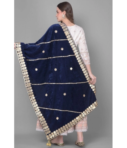Women's Velvet Gotta Patti Dupatta (Navy, Length: 2.25 to 2.50 Mtr) Women's Velvet Gotta Patti Dupatta (Navy, Length: 2.25 to 2.50 Mtr)