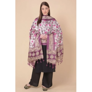 Generic Women's Art Silk Printed Dupatta (Purple, Length: 2.25 to 2.50 Mtr)