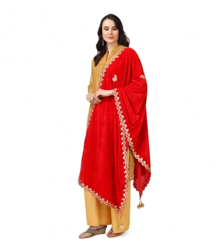 Women's Velvet Gotta Patti Dupatta (Red, Length: 2.25 to 2.50 Mtr) Women's Velvet Gotta Patti Dupatta (Red, Length: 2.25 to 2.50 Mtr)