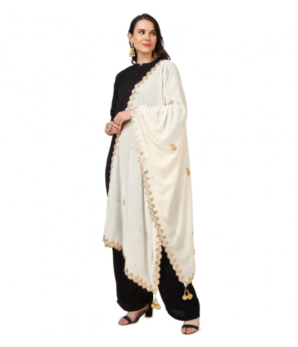 Women's Velvet Gotta Patti Dupatta (Off White, Length: 2.25 to 2.50 Mtr) Women's Velvet Gotta Patti Dupatta (Off White, Length: 2.25 to 2.50 Mtr)