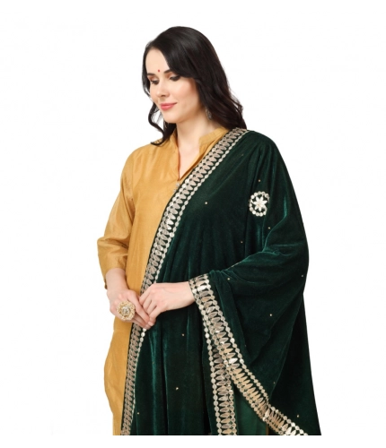 Women's Velvet Gotta Patti Dupatta (Green, Length: 2.25 to 2.50 Mtr) Women's Velvet Gotta Patti Dupatta (Green, Length: 2.25 to 2.50 Mtr)