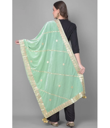 Women's Velvet Gotta Patti Dupatta (Sea Green, Length: 2.25 to 2.50 Mtr) Women's Velvet Gotta Patti Dupatta (Sea Green, Length: 2.25 to 2.50 Mtr)