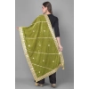 Women's Velvet Gotta Patti Dupatta (Olive, Length: 2.25 to 2.50 Mtr)