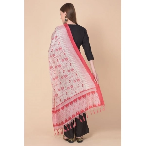 Generic Women's Art Silk Printed Dupatta (Red, Length: 2.25 to 2.50 Mtr)