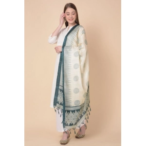 Generic Women's Art Silk Printed Dupatta (Grey, Length: 2.25 to 2.50 Mtr)