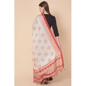Generic Women's Art Silk Printed Dupatta (Red, Length: 2.25 to 2.50 Mtr)