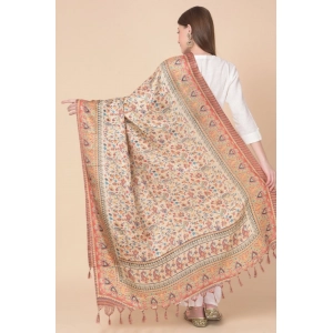Generic Women's Art Silk Printed Dupatta (Gold, Length: 2.25 to 2.50 Mtr)