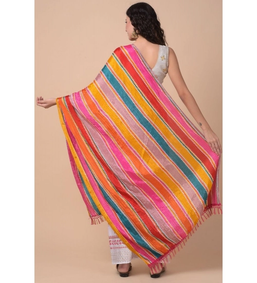 Women's Chanderi Printed Dupatta (Multicolor, Length: 2.25 to 2.50 Mtr)