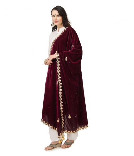 Women's Velvet Gotta Patti Dupatta (Purple, Length: 2.25 to 2.50 Mtr) Women's Velvet Gotta Patti Dupatta (Purple, Length: 2.25 to 2.50 Mtr)
