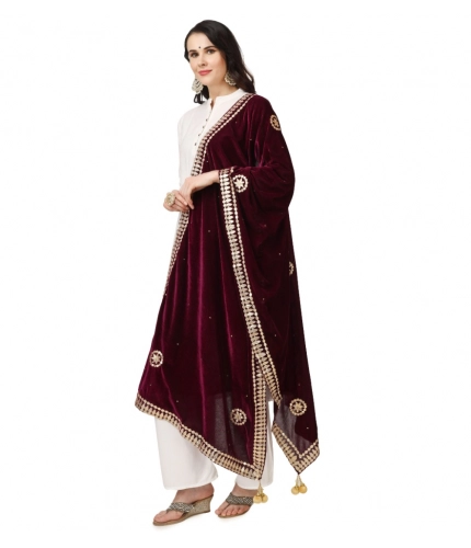 Women's Velvet Gotta Patti Dupatta (Purple, Length: 2.25 to 2.50 Mtr) Women's Velvet Gotta Patti Dupatta (Purple, Length: 2.25 to 2.50 Mtr)