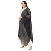 Women's Cotton Embroidered Dupatta (Black, Length: 2.25 to 2.50 Mtr)