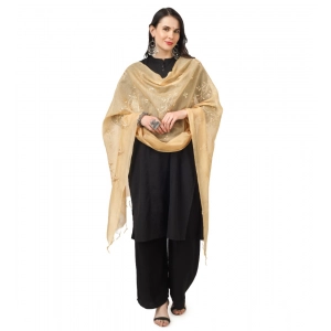 Generic Women's Cotton Embroidered Dupatta (Gold, Length: 2.25 to 2.50 Mtr)