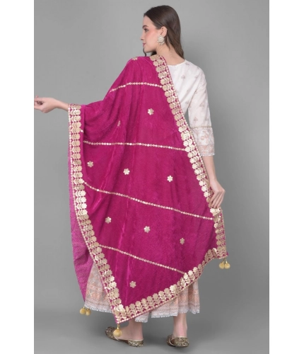 Women's Velvet Gotta Patti Dupatta (Purple, Length: 2.25 to 2.50 Mtr) Women's Velvet Gotta Patti Dupatta (Purple, Length: 2.25 to 2.50 Mtr)
