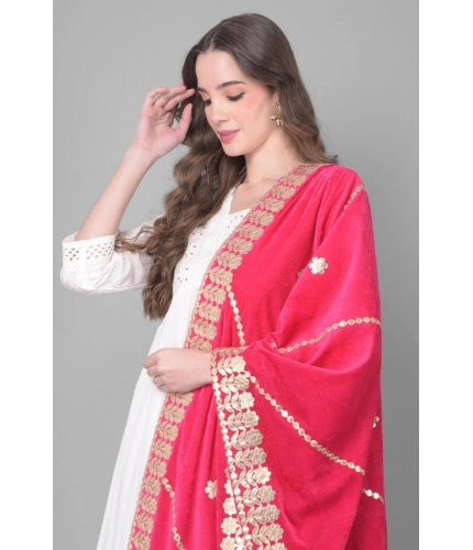 Women's Velvet Gotta Patti Dupatta (Pink, Length: 2.25 to 2.50 Mtr) Women's Velvet Gotta Patti Dupatta (Pink, Length: 2.25 to 2.50 Mtr)