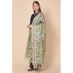 Generic Women's Art Silk Printed Dupatta (Gold, Length: 2.25 to 2.50 Mtr)