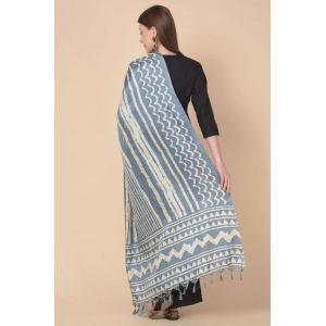 Generic Women's Art Silk Printed Dupatta (Grey, Length: 2.25 to 2.50 Mtr)