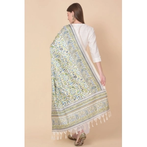 Generic Women's Art Silk Printed Dupatta (Grey, Length: 2.25 to 2.50 Mtr)