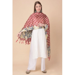 Generic Women's Art Silk Printed Dupatta (Maroon, Length: 2.25 to 2.50 Mtr)