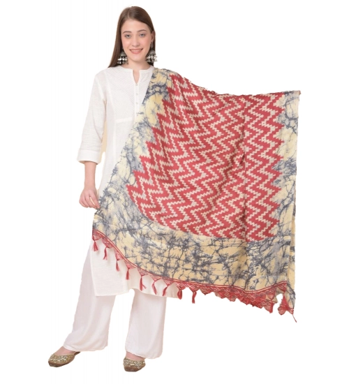 Women's Art Silk Printed Dupatta (Maroon, Length: 2.25 to 2.50 Mtr)